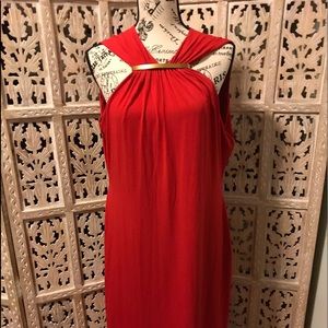 Brand New Sexy Red Dress With gold Embellishments
